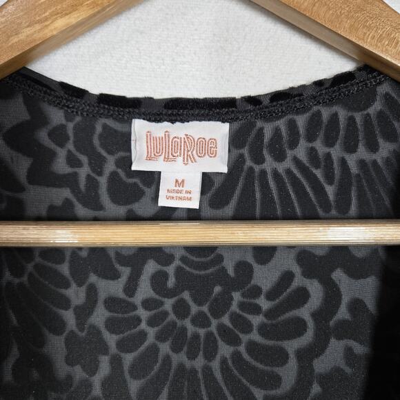 NEW Lularoe Joy Velvet Burnout Cardigan Duster Sz M Black Witchy Whimsigoth - Picture 7 of 11